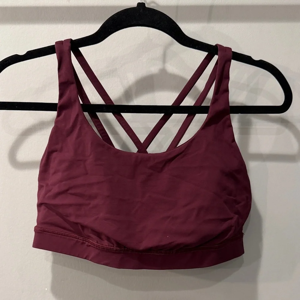 Lululemon Athletica Dark Red Strappy Sports Bra - Picture 1 of 3